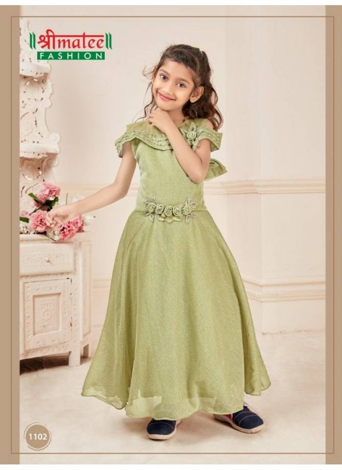 Shreematee Baby Girl Vol 1 Latest Collection Of Gown Style Fancy Fabrics With Handwork & Stone Work Kids Wear For Girls 